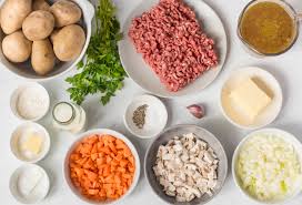 Ingredients used for Cottage Pie and Cauli Mash